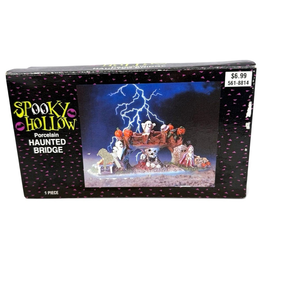 Spooky Hollow Haunted Bridge Porcelain Halloween Village Jo-Ann Fabrics 2001